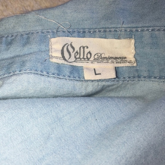 Cello Denimwear Ombré l/s tie front button down L - Picture 6 of 8